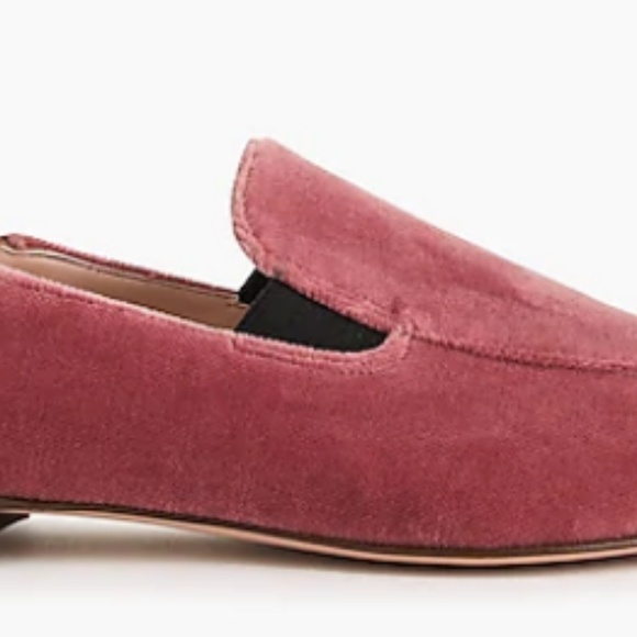 New JCrew Convertible Smoking Slippers Pink Velvet - Picture 3 of 3